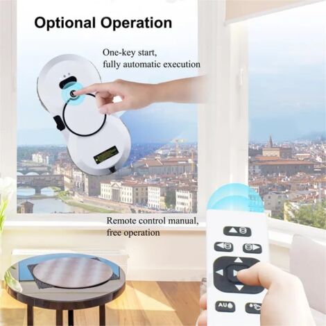 Robot Lave-vitres Automatique 5600Pa - Double Jet D'eau, 3 Modes, Sécurité Anti-chute - Pour Vitres, Carrelage, Surfaces Lisses POLARO V6
