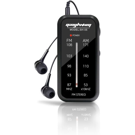 Radio Portable AM/FM Compacte | Antenne Télescopique, Haut-parleur Stéréo | Alimentation Par Piles | Pour Camping, Randonnée, Urgence
