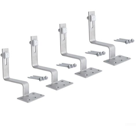 Lot de 4 crochets de toit réglables en acier inoxydable photovoltaïque pour panneau solaire photovoltaïque (1/5)