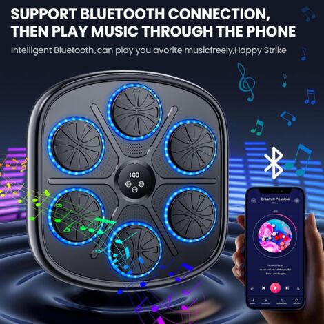 Machine De Boxe Musicale LED Murale – Bluetooth, 9 Vitesses, 9 Modes, Comptage Auto – Avec 2 Paires De Gants