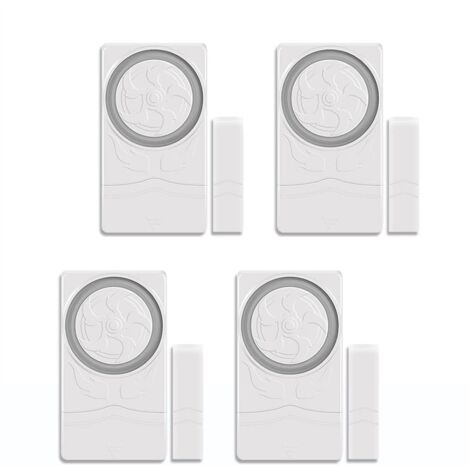 Applicable Lot De 4 Alarmes De Porte De Sécurité pour La Maison, Détecteur D'ouverture De Fenêtre Magnétique, Carillon D'alerte Antivol 110 DB pour Tiroirs De Garage, Coffres-Forts