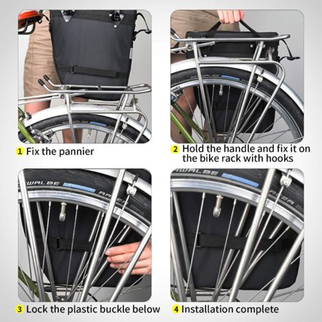 Sac De Vélo Arrière Ertisa 10 L – Étanche, Réfléchissant, Avec Bandoulière, Pour Porte-Bagages