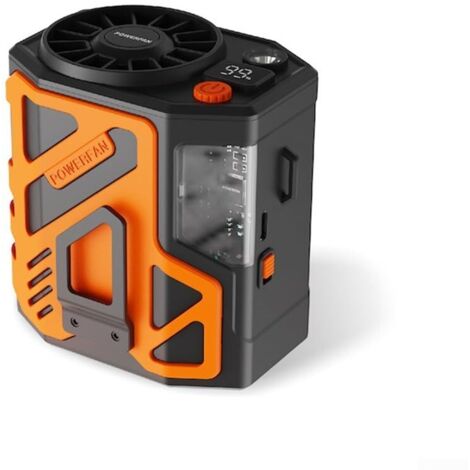 Ventilateur de taille réglable pour les aventures en plein air, rechargeable par USB avec taille compacte (orange) (1/5)