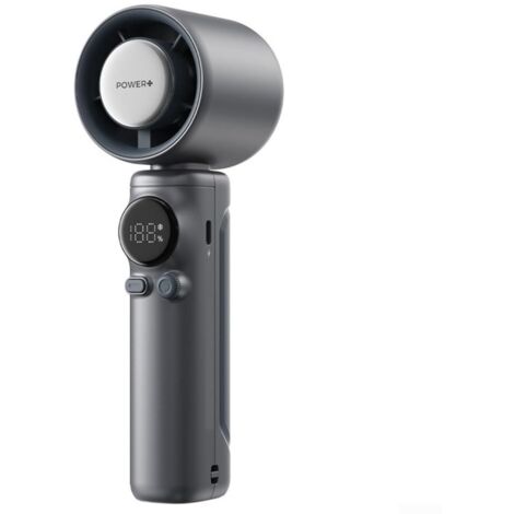 Ventilateur turbo portable haute vitesse avec affichage de la vitesse du vent 100 vitesses avec affichage LED pour intérieur et extérieur (gris)