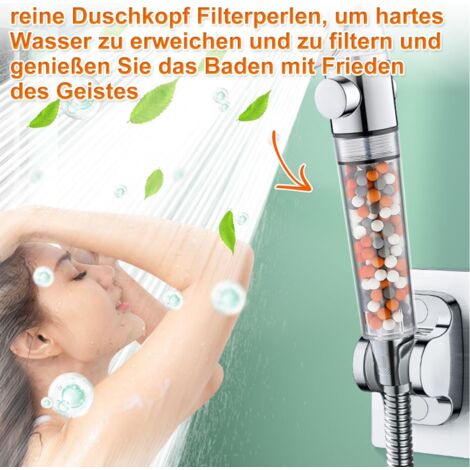 Pommeau De Douche Haute Pression - 4 Types De Jets, Filtre Remplaçable, Avec Tuyau 1.5m Et Support