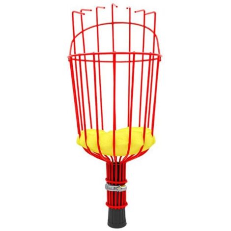 Panier de cueillette de fruits 2024 avec coussin, outil de cueillette efficace pour cueillir les fruits en haut des endroits les fruits en bumpant (rouge, taille unique) (1/5)