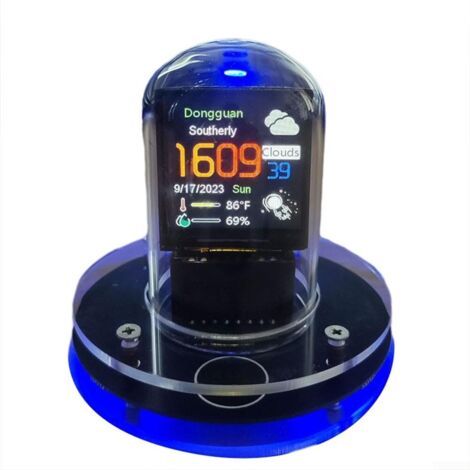 Simulation Horloge Tube Smart WIFI Station Météo Horloge Bureau Décoration Animations Album Électronique (1/5)