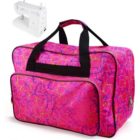Sac de transport pour machine à coudre en nylon imperméable – Rembourrage mousse – Grande capacité 46x23x32 cm – Poche avant pour accessoires