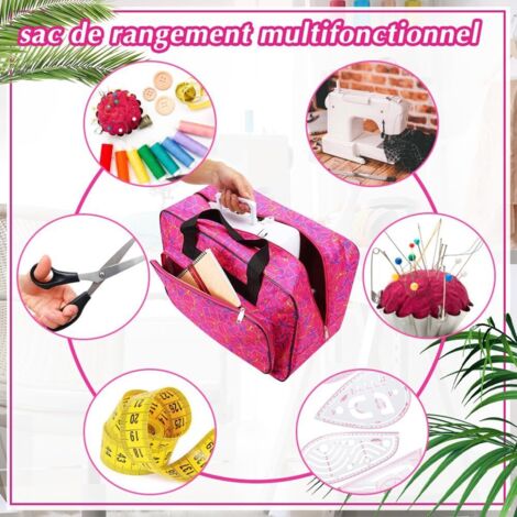 Sac De Transport Pour Machine à Coudre Diogeynu - Spacieux En Nylon, Avec Poignée, Plusieurs Compartiments