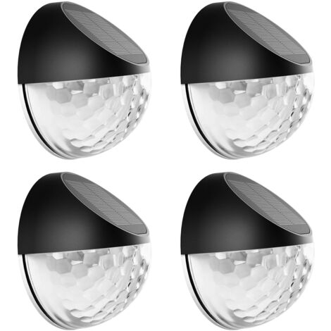 Lampe Jardin Solaire, Eleganted Auto On/Off Lampe Solaire Extérieur 4 Pack, Imperméable Lumières décoratives pour Mur Clôture Sentier Pas Patio Cour Porche Escaliers (1/5)