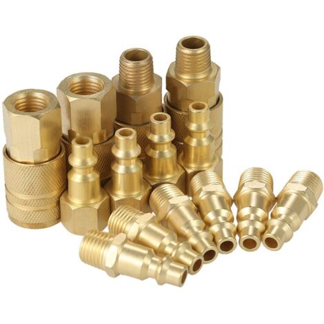 Raccord de tuyau d'air, kit de coupleur et de prise d'air à connexion rapide NPT 1/4 po, modèle I/M, kit de raccord de compresseur d'air 14 pièces (1/5)