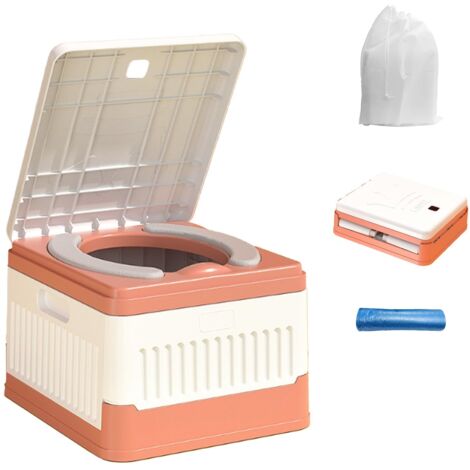 Toilettes Camping, Toilette Portable Camping, Toilettes Mobiles avec 20 Trousses Toilette Individuelles, Toilettes Mobiles, Toilettes Camping Pliables – Idéal pour Le Camping (Rouge)
