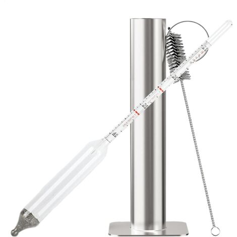 Kit hydromètre de sirop d'érable, testeur de densité en acier inoxydable, mesure précise, comprend une brosse de nettoyage pour la production de sirop, lot de 1, pour le traitement et les tests de (1/5)