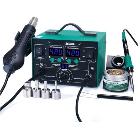 Digital Soldering Station 862BD + Station De Soudage À Air Chaud, Bricolage, Station De Retouche Numérique, Réparation De Téléphone, Outil De Soudure BGA SMD Safety with Great Value(A)