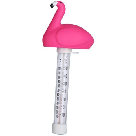Thermomètre de piscine flottant facile à lire, design animal amusant, thermomètre à eau, jauge de température de l'eau pour étang à poissons, Flamant (1/5)
