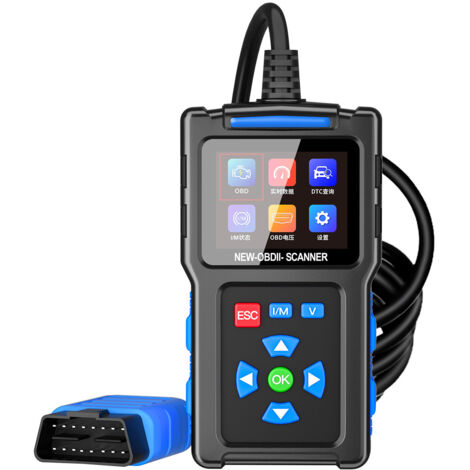 OBD2 Scanner OBDii Outils Diagnostics système Moteur, Lecteur de Code Prend en Charge 9 Protocoles, Données en Direct, Effacement des Codes, Mesure de la Batterie (1/5)