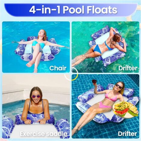 Siège De Piscine Gonflable Pour Bébé Et Enfant – Bouée Avec Dossier, Matelas Aquatique, Pompe Manuelle Incluse – Dès 6 Mois