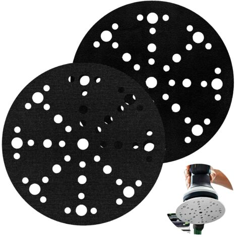 2 Pièces Tampons de Ponçage Souples 150mm - 49 Trous, Interface en Mousse Douce pour Plateaux de Ponçage et Polissage,Tampon en éponge Souple pour Meuleuses et Ponceuses (1/5)