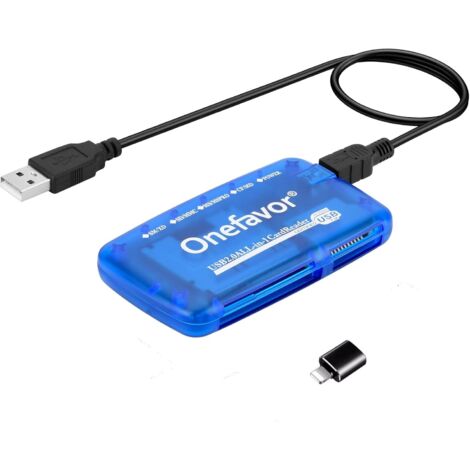 Lecteur de carte SmartMedia, lecteur de carte mémoire multi-cartes universel USB tout-en-un pour Windows, Mac, Linux (lecteur de carte + adaptateur iPhone)