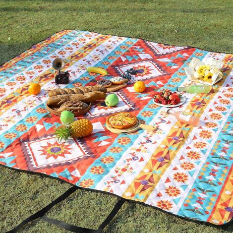 Grand Tapis De Pique-nique Imperméable Tyuodna – Noir Et Blanc – Pliable 200x140cm