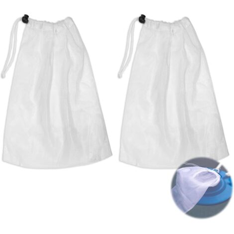 Applicable 4 Sacs de Nettoyage de Piscine, Sacs filtrants en Maille Fine pour aspirateur de Piscine, Sacs en Maille avec Cordon de Traction et de Verrouillage pour Le Nettoyage des Feuilles de Piscine (1/5)