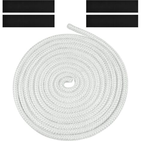 Joint Tressé pour Insert et Poêle, 6mm x 3m Joint en Fibre de Verre avec 4 Ruban, Joint Réfractaire, Joint Insert Cheminée pour Poele a Bois, Cheminée, Chaleur, Résistante à 600°C (1/5)