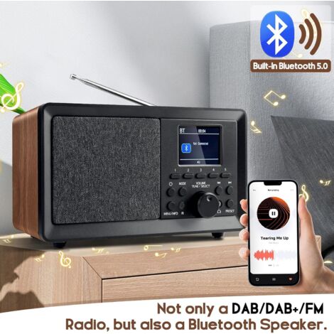 Radio DAB+ Avec Bluetooth - Grand Écran TFT, Réveil, Rechargeable USB-C, Prise Casque, Pour Cuisine Ou Voyage