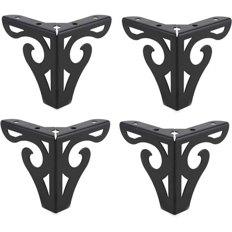 4pcs Pieds de Meubles de 4 Pouces,Meubles de Style Moderne Pieds de canapé en métal Pieds triangulaires pour Chaise de canapé Armoire Armoire de Table (Noir) (1/5)