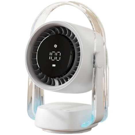 Ventilateur de bureau, ventilateur pour chambre à coucher, flux d'air puissant, 100 vitesses, affichage numérique silencieux, batterie rechargeable, ventilateur silencieux Ai (1/5)