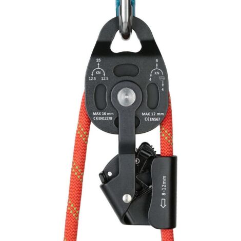 Poulie autobloquante ultra légère 400 kg – Pour cordes 8-12 mm – Alliage aluminium anodisé – Roulements à billes scellés