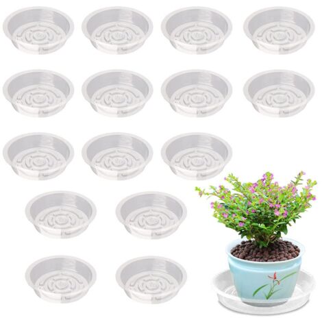 Soucoupe Pot Fleur 30 Pièces Soucoupe Plante Plastique Ronde Soucoupe Plastique Coupelle Pot de Fleur Coupelle Plastique pour Plantes Soucoupes à Plantes Transparent pour Pots