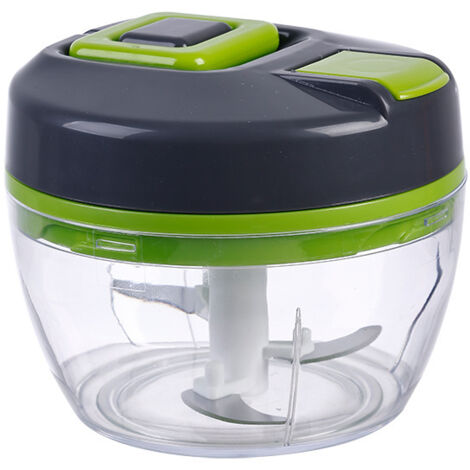 Mixeur Manuel 550ML, Hachoir Manuel, Mini Hachoir Manuel, Coupe Oignon Manuel, Hachoir Oignon avec Acier Inoxydable 3 Lames pour Oignon, Ail, Viande, Légumes, Noix