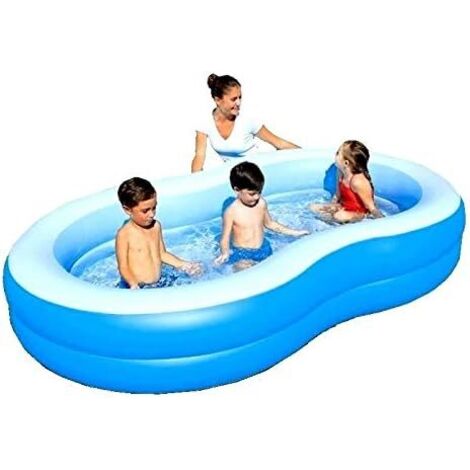 piscine gonflable bleu famille Lounge jardin (1/3)