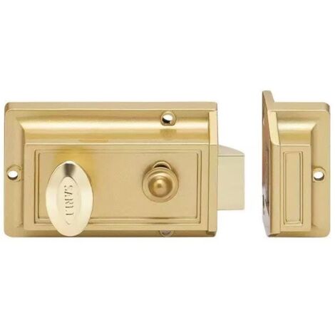 Serrure extérieure antivol, serrure de porte à 3 clés, verrou sécurité en laiton poli, fixations loquets avant supplémentaires, cylindre distance d'entrée, for portail, Flat Smart
