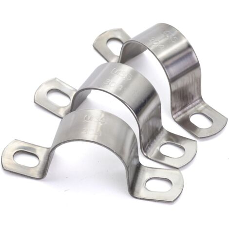 Collier de serrage inox pour tuyaux Ø25 mm – Résistance jusqu'à 800°C – Lot de 20 colliers avec trous renforcés