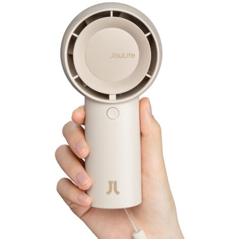 Mini Ventilateur Turbo Portable [16H Max] Personnel, Rechargeable USB 4000mAh, Petit Ventilateur de Poche à Piles avec 5 Vitesses-Marron