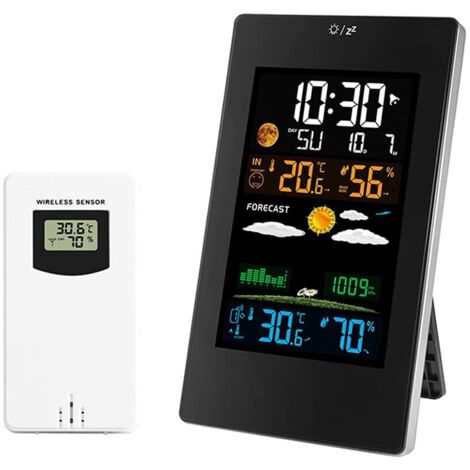 Horloge météo à écran couleur sans fil: un réveil électronique pratique qui vous informe des variations de température et d'humidité dans votre environnement (1/5)