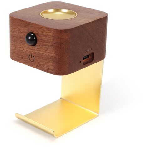 Lampes de Chevet de Chambre à Coucher, Lampes Table LED, Lampe Murale à Capteur de Mouvement, Batterie Rechargeable USB Type-C Intégrée, Lumières de Nuit en Bois, Lampe de Lecture (Couleur Bois Foncé) (1/5)