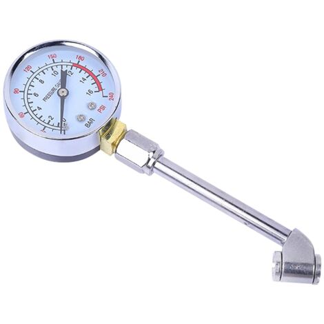 Manomètre Pression Pneue, Jauges de Pression Des Pneus, Testeur de Pression Des Pneus, Pistolet de Gonflage Manomètre, Manomètre Mécanique (Style de Tige Dure) (1/5)