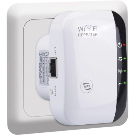 Répéteur WiFi 300Mbps – Amplificateur signal 2.4GHz avec port Ethernet – Extenseur sans fil pour connexion rapide – Installation WPS facile