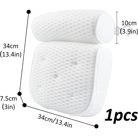 Coussin De Bain Intégral épais Blanc - Avec Sac De Rangement 51x16 Pouces