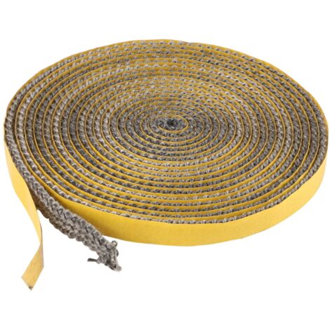 Joint Insert Cheminée,3mm x 10mm x 4m Joints Tressé Auto-adhésive Résistante à la Chaleur pour Porte de Four Poêle à Bois Cheminée Tube Poele Joints d'étanchéité