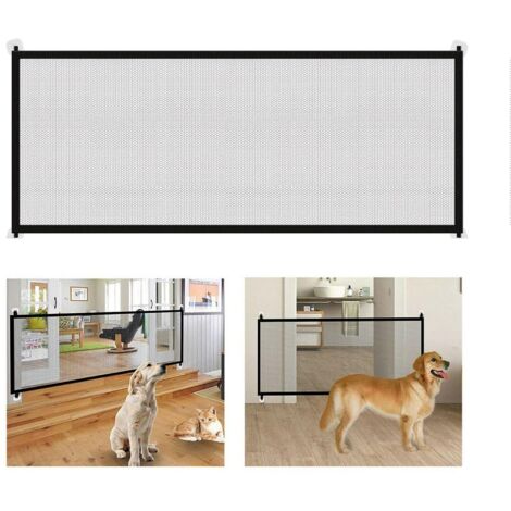 Barrière en Maille pour Chien, Barriere de Securite Chien 180 x 70 cm Barriere Animaux sans Percage Barrière de Sécurité pour Les Escaliers Couloirs Portes, Noir, 1 Pièces (1/5)