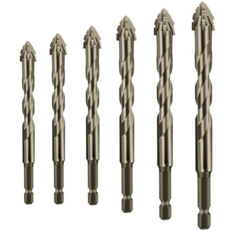 Nouveau foret excentrique dentelé à quatre flûtes jeu de forets design à revêtement de titane jeu de forets Multi - dimensions pour bois et métal (4 / 5 / 6 / 8 / 10 / 12mm) (1/5)