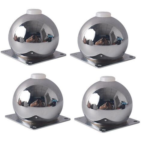 Pieds de meuble en acier au carbone – Lot de 4 – Hauteur 10 cm – Couleur argent – Résistants à la corrosion – Pour canapés et tables basses