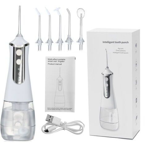 Fil dentaire électrique à 3 vitesses, impulsions puissantes de 300 ml, nettoyage buccal, détartrage, rechargeable par USB, fil à jet d'eau