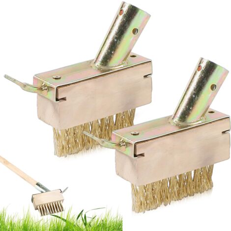 Applicable 2 Pièces Balai Métallique en Acier, Enlever Mauvaise Herbe Brosses à Joints en Acier Balai Exterieur pour éliminer l'herbe la Mousse Les Joints
