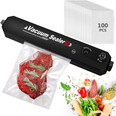 Machine Sous Vide Alimentaire: Appareils de Mise Sous Vide, Appareil Sous Vide Alimentaire Professionnelle, Machine Sous Vide pour Aliments Viandes Légumes Fruits, Inclus 100 Sacs Sous Vide (1/5)