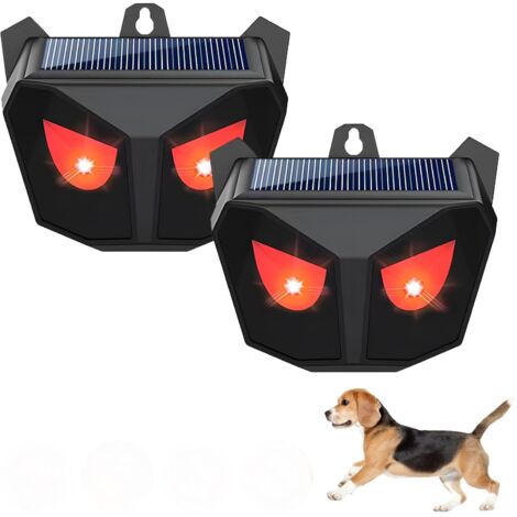 Lot de 2 répulsifs solaires pour animaux d'extérieur avec lumière LED rouge - Dispositifs de dissuasion pour mouffettes, renards, mouffettes, ratons laveurs (1/5)
