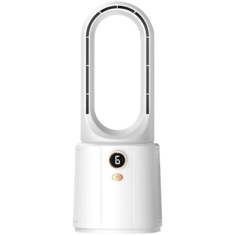 Tour Sans Pales - Ventilateur de Table Silencieux à 6 Vitesses Ventilateur de Refroidissement de Bureau Rechargeable avec Veilleuse pour Chambre à Coucher, Voyage, Appartement (1/5)